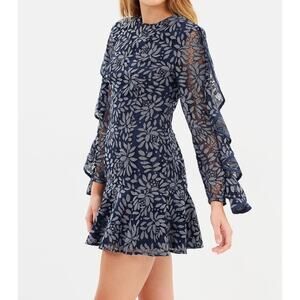KEEPSAKE The Label Engage Long Sleeve Lace Dress Blue Women’s Size Small